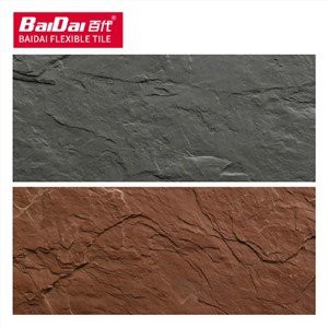 Dinding Fleksibel Luar Ruangan Batu Tulis Ringan Tipis 3-4mm